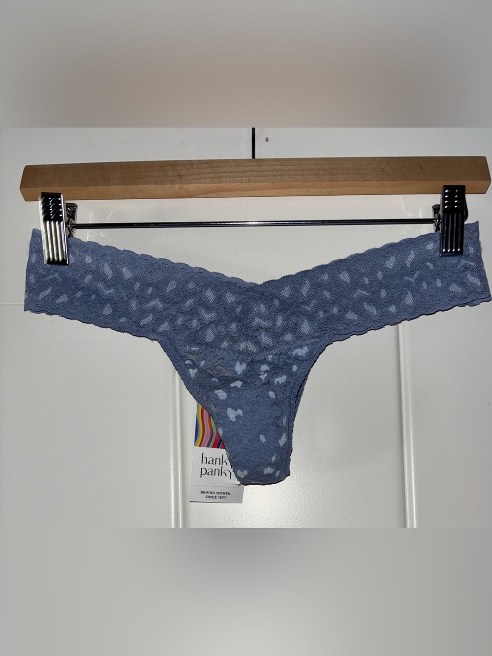 Hanky Panky Low Rise Thong Cross-Dyed Women OS NEW Sheer Super Comfy Feminine